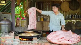 How to Make Cooking Oil from Pork Lard | Traditional Village Method 🐖🔥