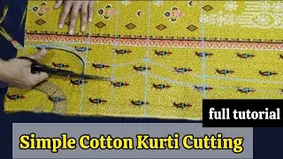 Simple Kurti ki Cutting| Cotton Kurti ki Cutting| Ladli boutique| #fashion #simplekurticutting 
