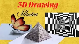 3 Easy 3D Drawing Tutorials! 😱 Step-by-Step Optical Illusion Art