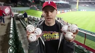Running onto the berm to catch home runs at Globe Life Park