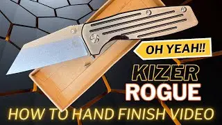 HOW TO Hand Satin Finish Titanium Scales #howtoknifevideo #kizerknives #kizerrogue