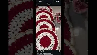 Jogo de passadeira e sousplat trabalhando no barbante cru e no vermelho lindas pe&ccedil;as