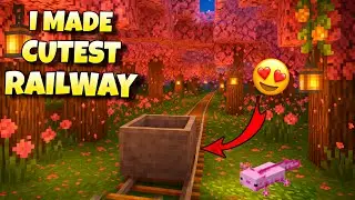 I MADE THE CUTEST RAILWAY TRACK IN MINECRAFT || MINECRAFT SURVIVAL SERIES 