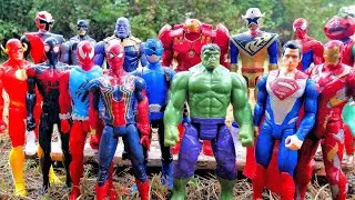 HULK vs THANOS vs Spiderman vs Superman, Batman, Thor, Iron Man - Avengers vs Justice League fight!