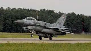 Polish Air Force F-16 takeoffs ! (Binaural Sound) - Łask (EPLK) - 23.07.2015 r.
