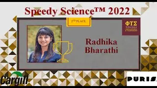 Runner Up of Speedy Science 2022- Radhika Bharathi