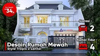 Desain Rumah Mewah Tropis 2 Lantai dilahan 15 x 13 meter di Kota Bandung