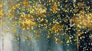 Original Gold Leaf Canvas Painting, Large Abstract Textured Forest Wall Art, Mystical Landscape Art
