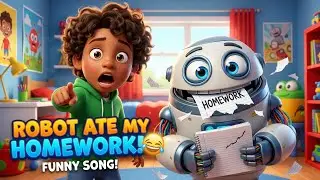 My Robot Ate My Homework! 🤖 Funny Kids' Rhyme & Animated Song