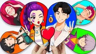 💖Paper DIY💖KPOP DEMON HUNTERS RUMI JINU Blind Box Unboxing 💖 HUNTRIX & SAJA BOY Couple Love