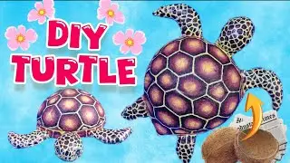 How to make Diy sea turtle | Diy turtle making craft with waste materials | coconut shell craft idea