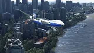 Dangerous momentum when a Ryanair plane passes over the city of Sydney