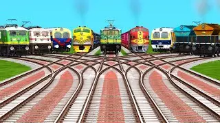 🍂9 Indian Rails Express Crossing At Bumpy Branched Railroad Tracks | indian train simulator gameplay