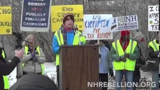 Ella McGrail (15) of the Penn Program addresses the NH Rebellion