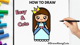 How to Draw a Cute Princess – Step-by-Step Easy Tutorial! 🎨✨ EASY