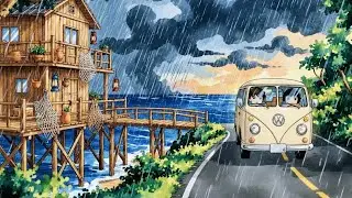 A Rainy Road Trip With Family⛈ Studio Ghibli Style  ジブリ風の雨景色