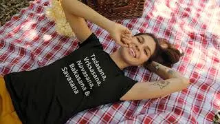 Yoga Poses message print tee