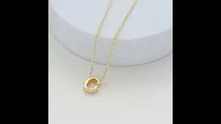 Gold Initial Necklace Letter C Created with Zircondia&reg; Crystals by Philip Jones Jewellery