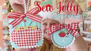 🎄2023 Sew Jolly Quilty & Stitchy Ornaments! (Quilting & Cross Stitch!)