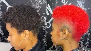 Hair transformation by my wife @Mickeydabarber ....Fruit Punch Kinky curls