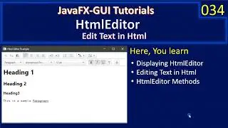 Html Editor | Display Html Editor | JavaFx GUI Tutorial #34