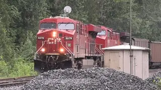 Skeena Pacific #1940 CPKC Loaded Coal Train, Westbound, Taft, BC  [11:53hrs 2023-06-14]