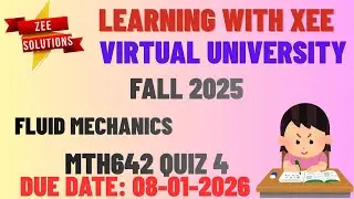 MTH642 Fluid Mechanics Quiz 4 Fall 2025 Virtual University of Pakistan