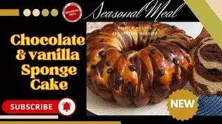 How to make Chocolate & Vanilla Sponge Cake / Easy Method To make a Marble cake @SeasonalMeal