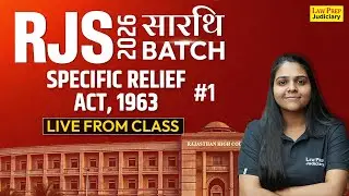 Specific Relief Act, 1963 | #1 | RJS 2026 | SRA Lectures for RJS 2026 | By Shivangi Ma'am