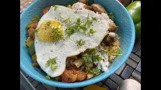 Chicken Burrito Bowl | Creamy Chicken Dressing, Tangy Rice & Perfect Poch&eacute; Egg!