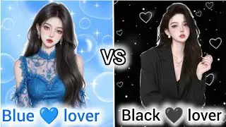 💙Blue vs 🖤 Black | Stunning Fashion & Style Battle dress 👗 nails 💅 heels 👠& Jewellery Look Battle 💃🔥