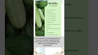 10 benefits of cucumber
