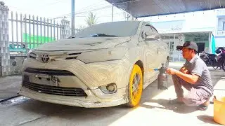 An amazing transformation! Cleaning and restoring a vandalized Vios car! Viewers will be delighted!