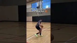 POV: First Time Hooping With a NBA Ball Be Like 😬