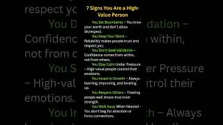7 Signs You Are a High-Value Person | Psychology Facts That Make You Stand Out #motivation