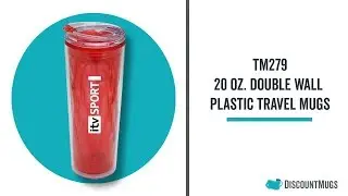 Personalized 20 oz. Double Wall Plastic Travel Mugs