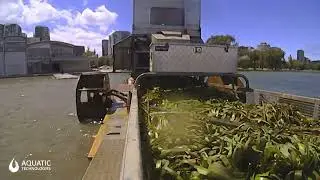 Aquatic Weed Harvesting on a Lake