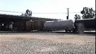 WB BNSF Merchandise  Train Crosses the UPRR Sunset Route @ Colton CA .wmv
