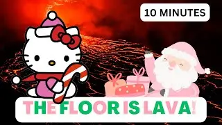 Hello Kitty PINK Christmas Brain Break Workout! THE FLOOR IS LAVA & Mini Games for Kids!