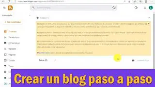 C&oacute;mo CREAR un BLOG en Blogger 💻😃 TUTORIAL para PRINCIPIANTES