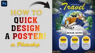Travel Poster Design photoshop Tutorial for beginners!!