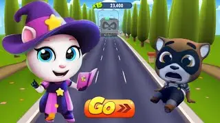 Talking Tom Gold Run - New Witch Angela X Raccoon Boss Fight | Funny Race Competition | Android/iOS🔥