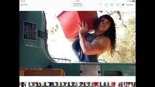 Muscular farm girl