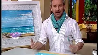 Diego Raimondo - Bienvenidas TV - pinta un Paisaje Marino con espátula,