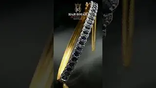 Timeless Gold Kara Bracelet Design with Diamond Stones #gold #diamond #bracelet