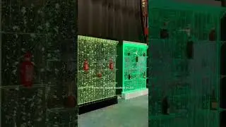Modern bar Furniture Colorful Light LED Changing Acrylic Water Bubble Wall bar Display Wine Cabinet