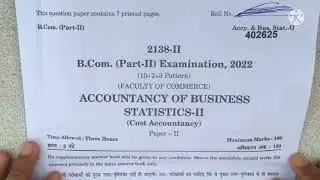 Cost Accounting Original Question Paper 2022 || Rajasthan University #commercewithme BCOM 2 Year