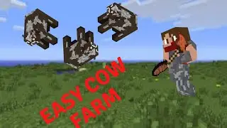 How to make an easy  cow - leather - steak farm in Minecraft - 1.15+