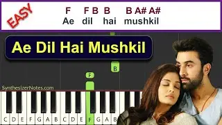 Ae Dil Hai Mushkil - Easy Piano Tutorial - Tu Safar Mera