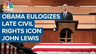 Fmr. President Barack Obama delivers remarks at civil rights icon, Rep. John Lewis's funeral